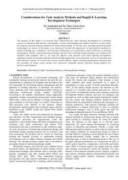 Considerations for Task Analysis Methods and Rap[id E