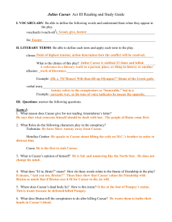 Study Guide for The Tragedy of Julius Caesar