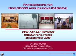 Partnerships for New GEOSS Applications (PANGEA)