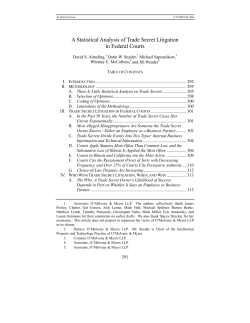 A Statistical Analysis of Trade Secret Litigation in Federal Courts