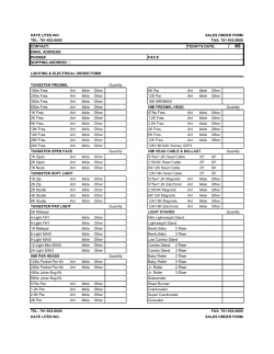 Lighting Order Form