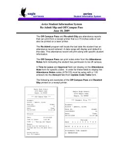 Re-Admit Slip and Off Campus Pass