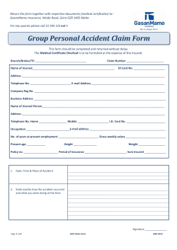 Group Personal Accident Claim Form