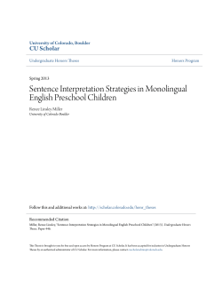 Sentence Interpretation Strategies in Monolingual