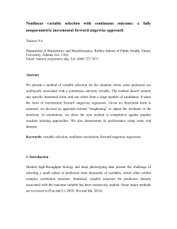 Nonlinear variable selection with continuous outcome: a fully