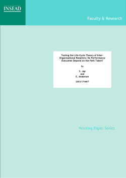 Testing the Life-Cycle Theory of Inter-Organizational