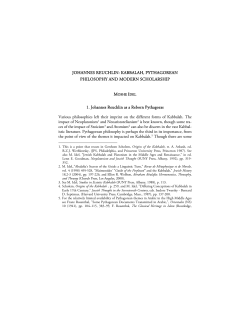 JOHANNES REUCHLIN: KABBALAH, PYTHAGOREAN
