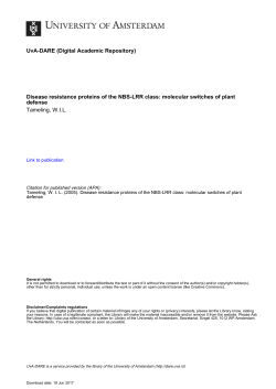 Chapter 2 The Tomato R gene Products I-2 and Mi-1 - UvA-DARE