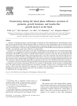 Ovariectomy during the luteal phase influences secretion of prolactin