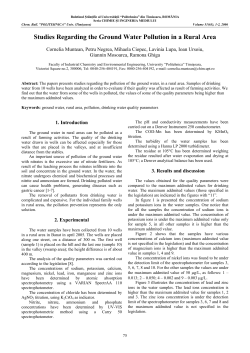 Studies regarding the ground water pollution in a rural area