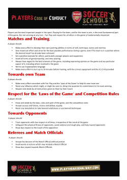 Players Code of Conduct