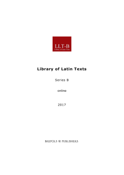 Library of Latin Texts - BREPOLiS