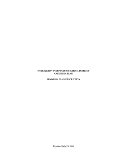 Cafeteria Plan Summary Plan Description