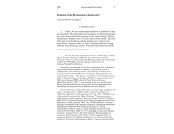 Protection of the Environment in Roman Law?