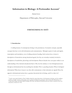 Information in Biology: a Fiction-Based Account