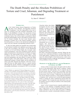 The Death Penalty and the Absolute Prohibition of Torture and Cruel