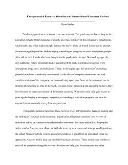 Entrepreneurial Resource Allocation and Internet