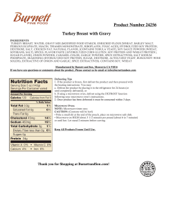 Product Number 24256 Turkey Breast with Gravy