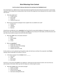 Forge Ahead ~ Word Meanings from Context