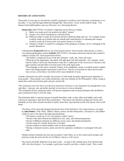 HISTORY OF ATOM NOTES