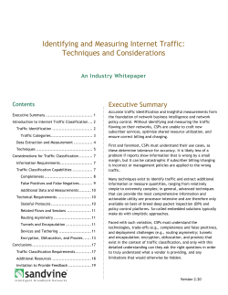 Identifying and Measuring Internet Traffic
