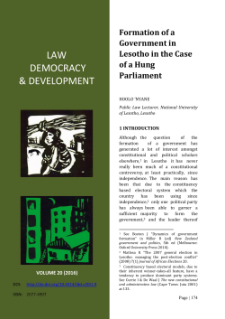 Nyane, H --- "Formation of a Government in Lesotho in the