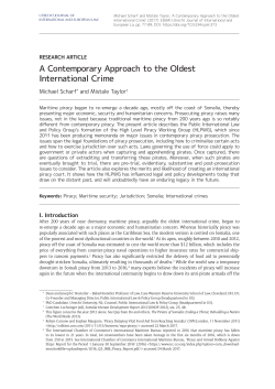 A Contemporary Approach to the Oldest International Crime