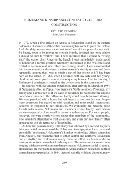 nukumanu kinship and contested cultural construction