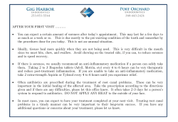 AFTER YOUR FIRST VISIT &hellip;&hellip;&hellip;. &bull; You can expect a certain