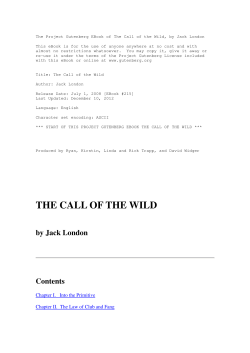 THE CALL OF THE WILD
