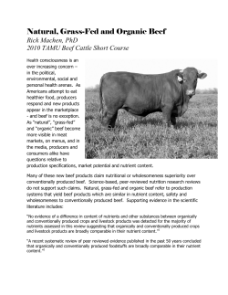 Natural, Grass-Fed and Organic Beef