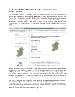 The Placenames Database of Ireland and its local