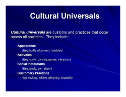 Cultural Universals - hrsbstaff.ednet.ns.ca