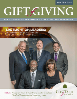 + SPOTLIGHT ON LEADERS: - The Cleveland Foundation