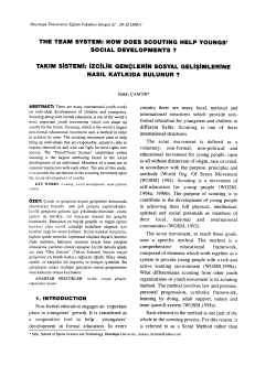 THE TEAM SYSTEM: HOW DOES SCOUTING HELP YOUNGS