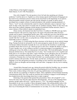 A Brief History of the English Language. Mark Damen, CLAS 1100