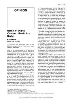 originally published in Entertainment Law Review, Issue 6