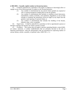 G.S. 18B-1005.1 Page 1 &sect; 18B-1005.1. Sexually explicit conduct on