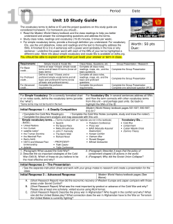 10 Unit 10 Study Guide