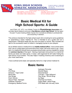 Basic Medical Kit Supplies - Iowa High School Athletic Association