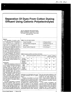 Separation Of Dyes From Cotton Dyeing Effluent Using