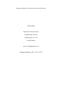 Humour and Hatred: The racist jokes of the Ku Klux Klan