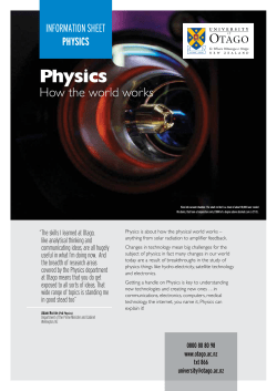 Physics - University of Otago
