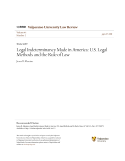 US Legal Methods and the Rule of Law - ValpoScholar