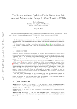 The Reconstruction of Cycle-free Partial Orders from their Abstract
