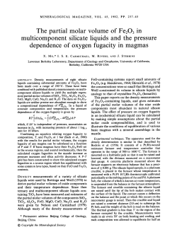 The partial molar volume of Fe203 in multicomponent silicate