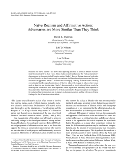 Na&iuml;ve Realism and Affirmative Action