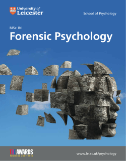 Forensic Psychology - University of Leicester