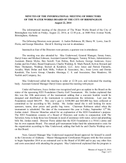 Board Meeting Minutes August 22, 2014