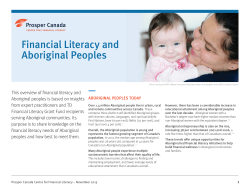 Financial Literacy and Aboriginal Peoples